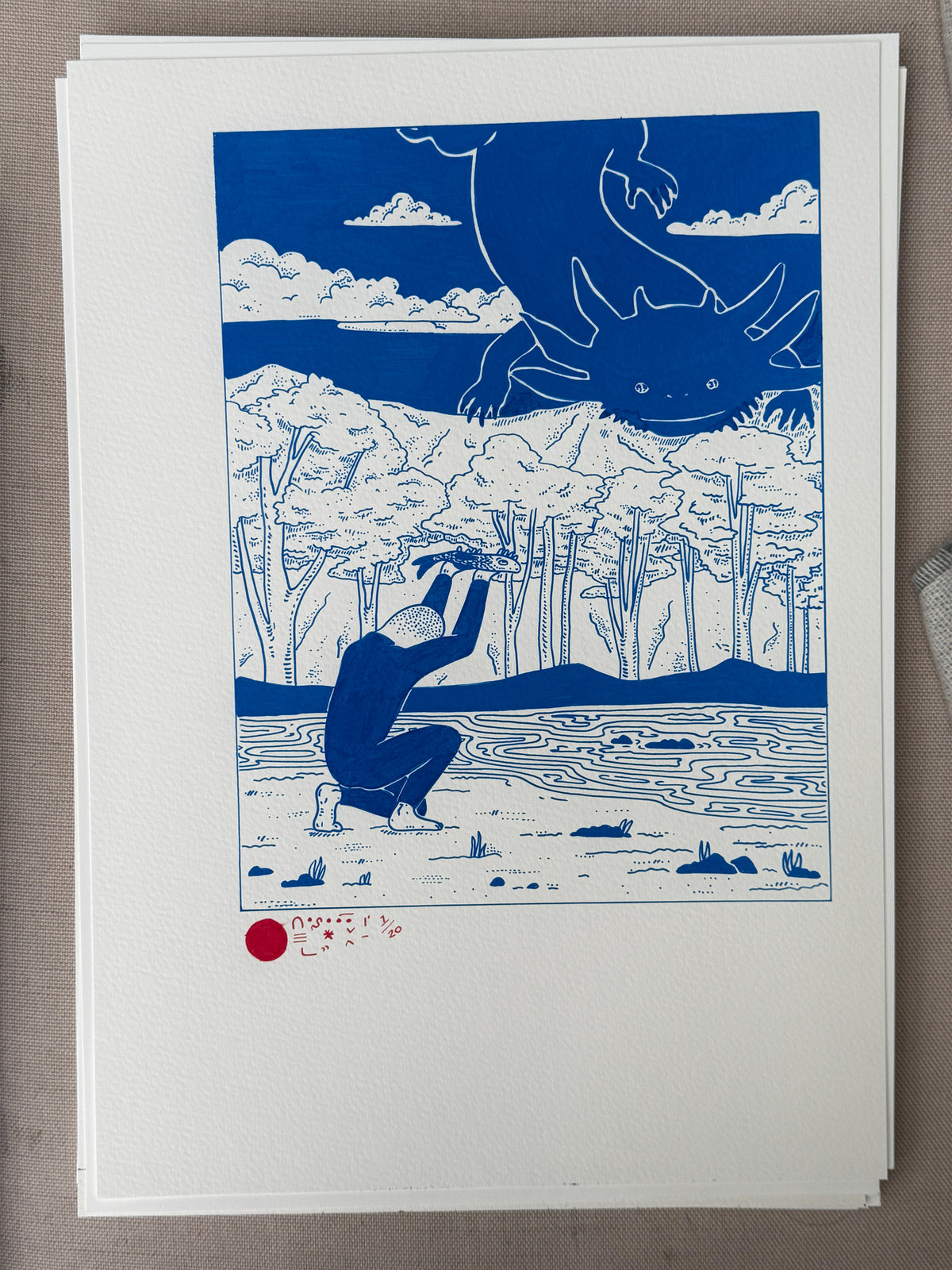 Faulty Print - Incorrect Colour - Offering to Sky Axolotl