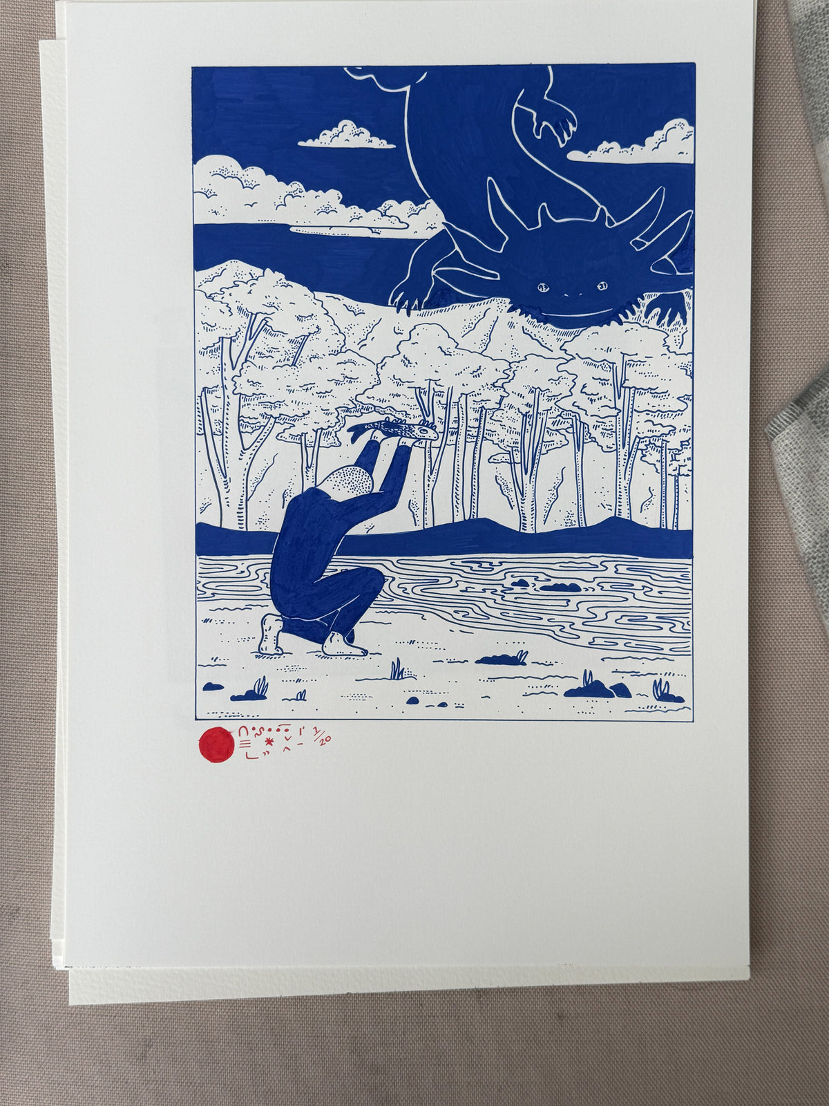 Faulty Print - Ink Spots - Offering to Sky Axolotl
