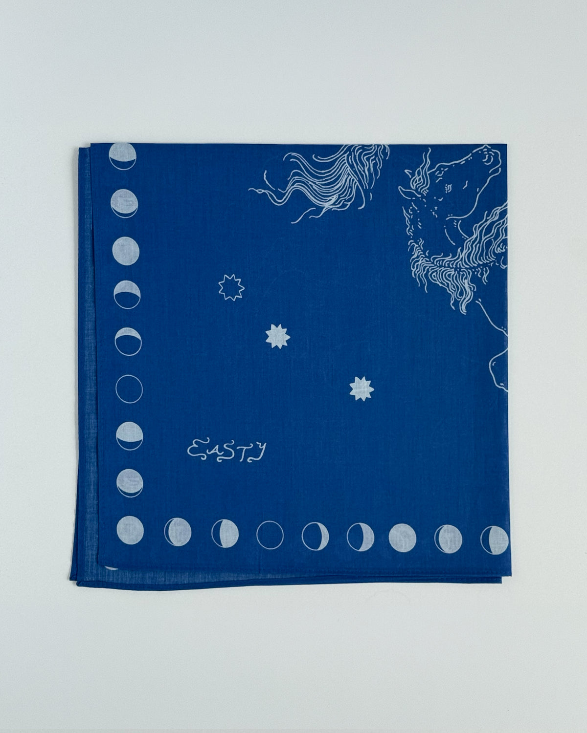Fire Horse Cotton Bandana - Indigo