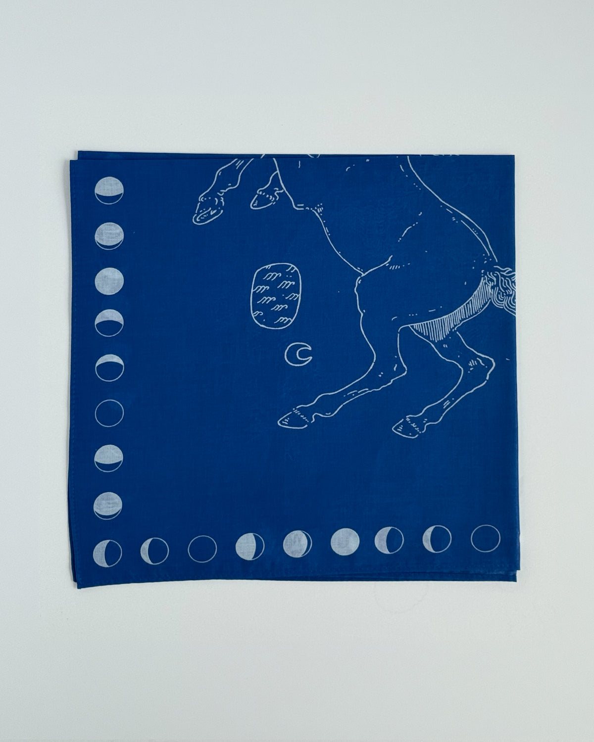 Fire Horse Cotton Bandana - Indigo