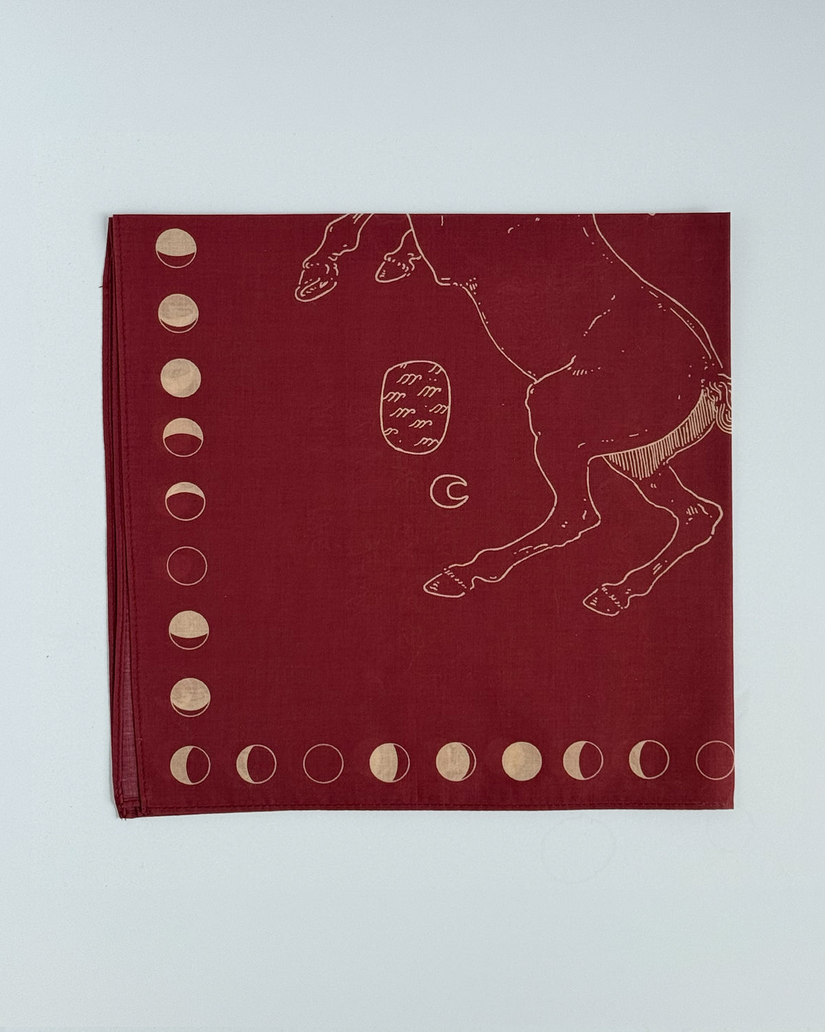 Fire Horse Cotton Bandana - Burgundy
