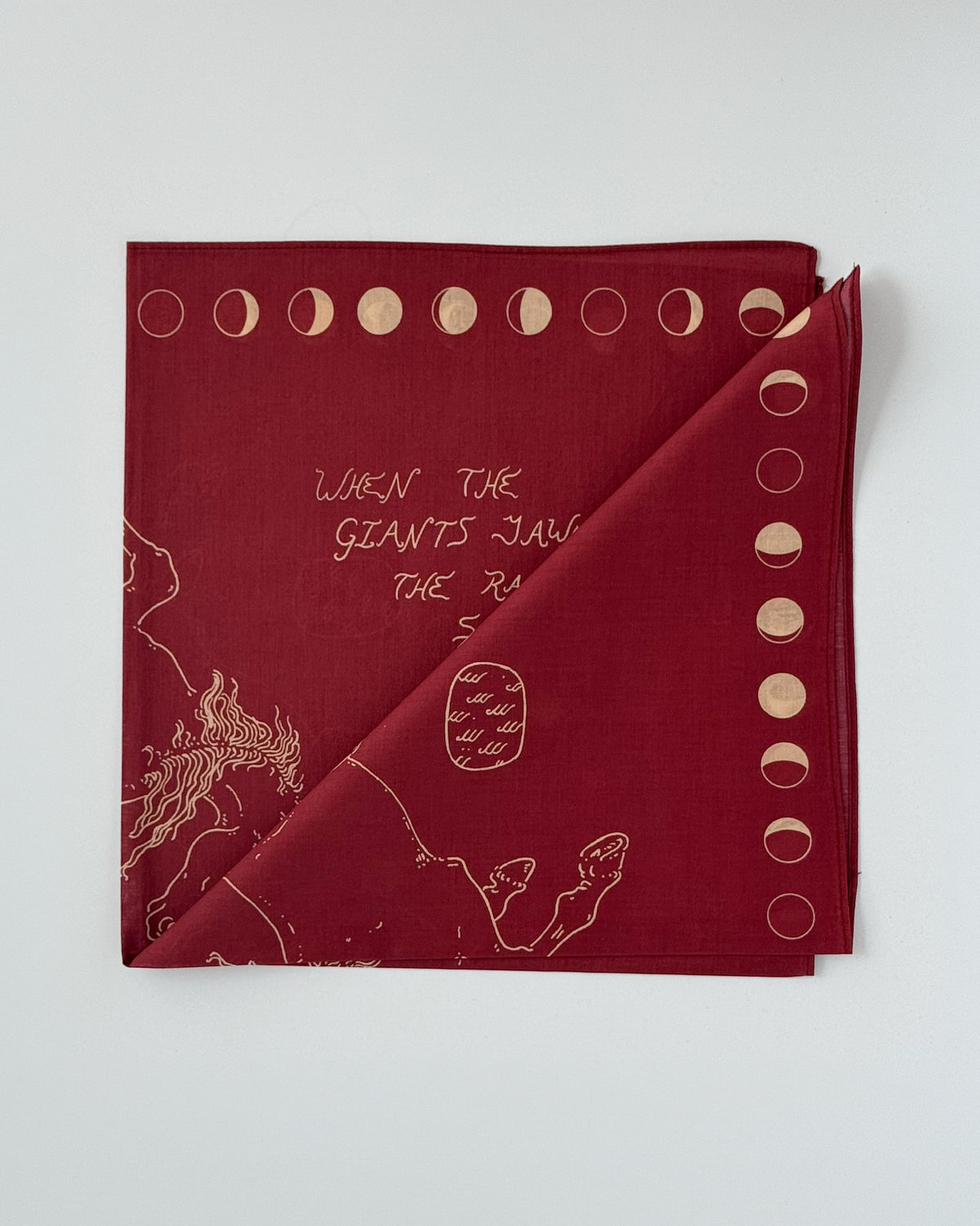 Fire Horse Cotton Bandana - Burgundy